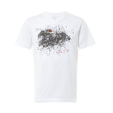 GRAN FLYER Tシャツ ホワイト|グランアレグリアを描いた尾花龍一デザインの競馬アートTシャツ(Made in Japan・316枚限定)