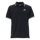 Black cotton polo-shirt inspired by jockey silk, Made in Japan