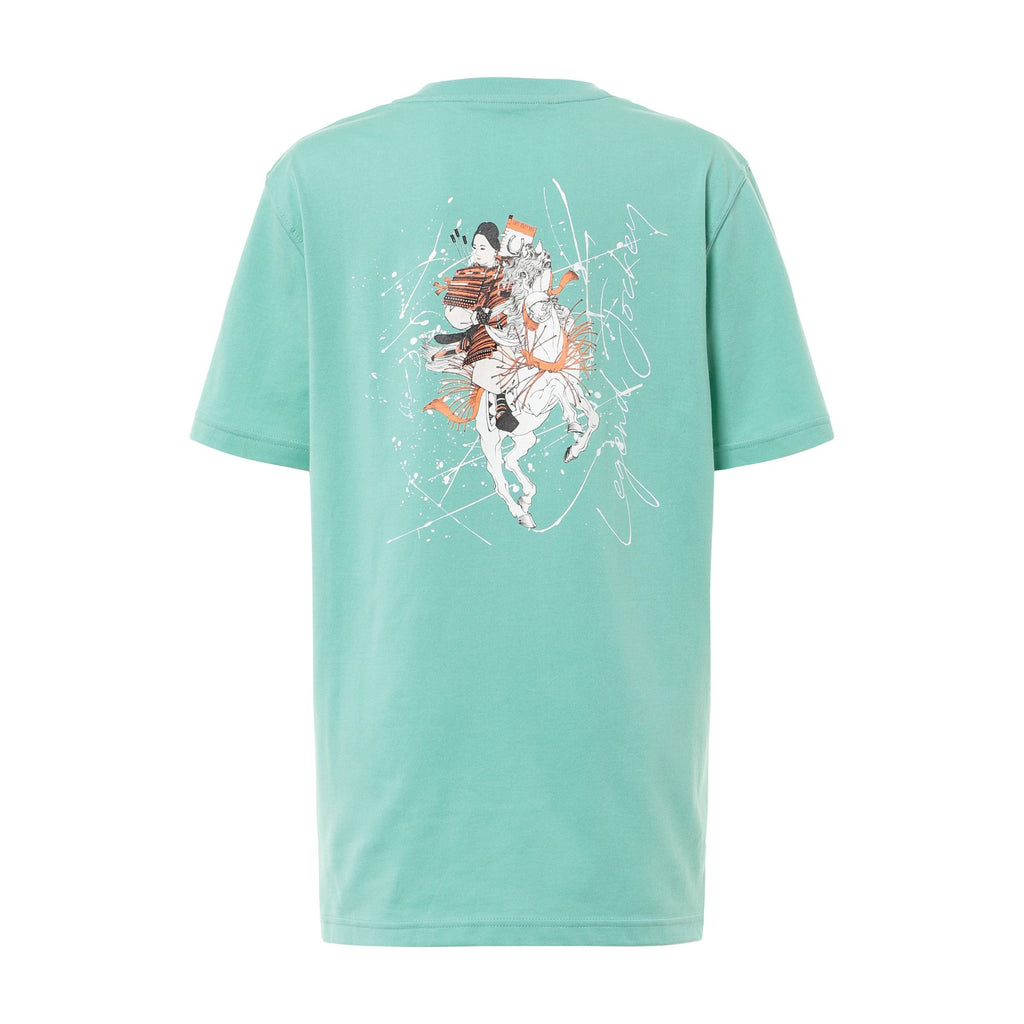 LEGEND JOCKEY III (緑) VネックTシャツ 巴御前モチーフ ホースシューデザイン シルクスクリーン 日本製 限定215枚 CL by C.ルメール horse racing inspired Made in Japan