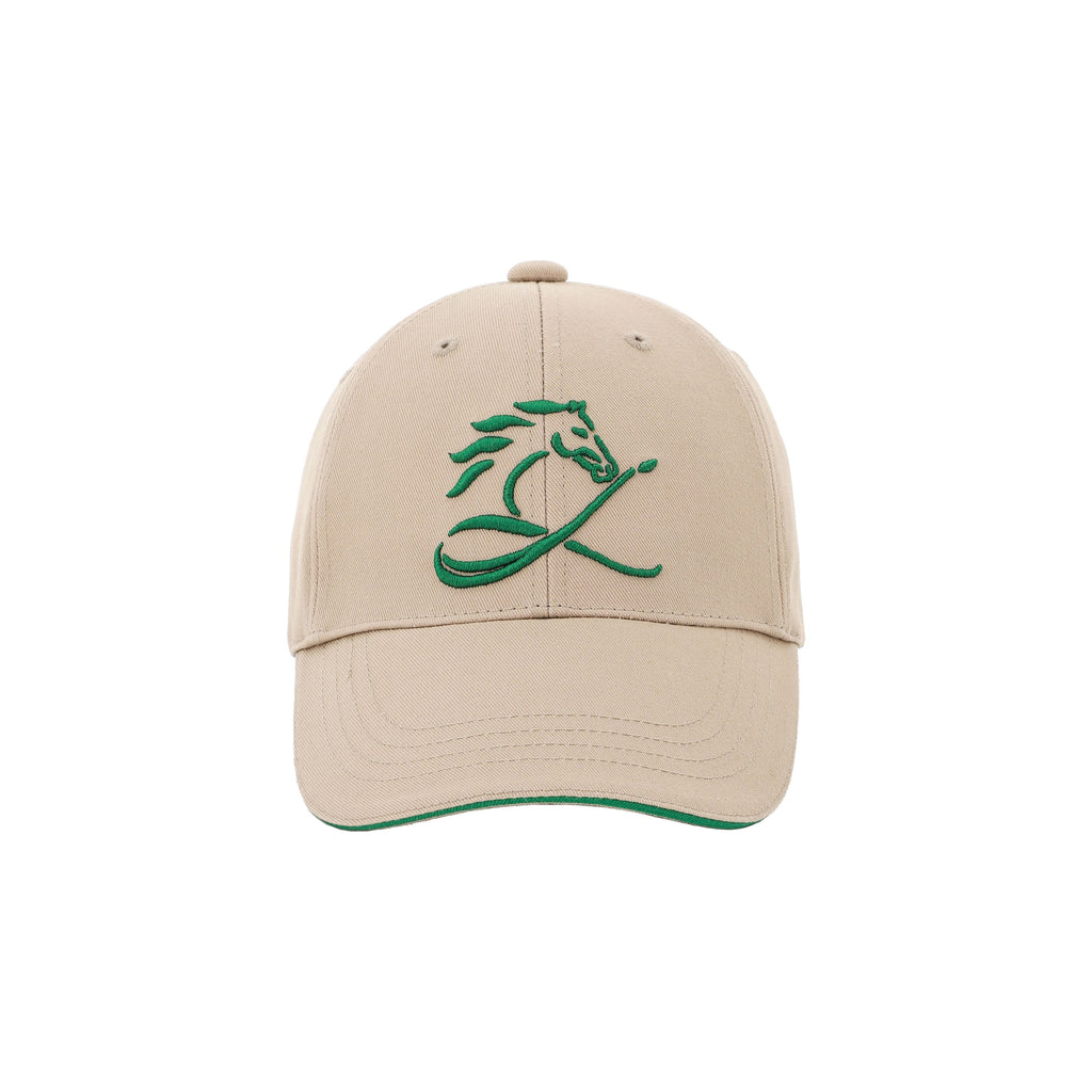 GREEN HORSE キャップ ベージュ グリーンホースロゴ刺繍 コットンキャップ 日本製 限定215個 CL by C.ルメール horse racing inspired Made in Japan