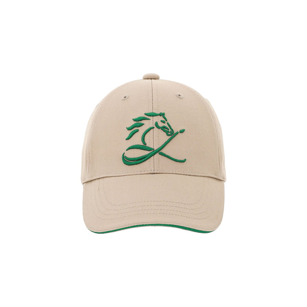 GREEN HORSE キャップ ベージュ グリーンホースロゴ刺繍 コットンキャップ 日本製 限定215個 CL by C.ルメール horse racing inspired Made in Japan