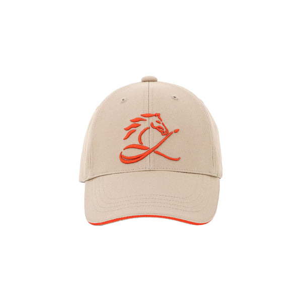 ORANGE HORSE キャップ ベージュ オレンジホースロゴ刺繍 コットンキャップ 日本製 限定215個 CL by C.ルメール horse racing inspired Made in Japan